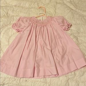 Petit Ami pink smocked dress and bloomer set